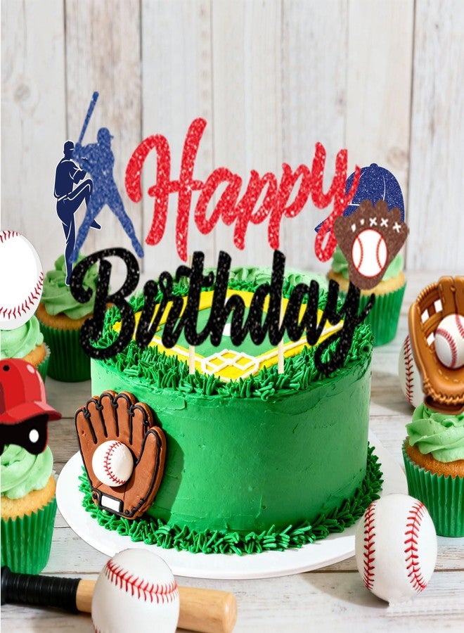 Oigco Baseball Birthday Decorations Set Includes Plates, Napkins, Cups, Cutlery, Cake & Cupcake Toppers, Banner, Hanging Swirls, Tablecloths, Balloons for Sports Baseball Party Decorations, Serves 24 - Image 4